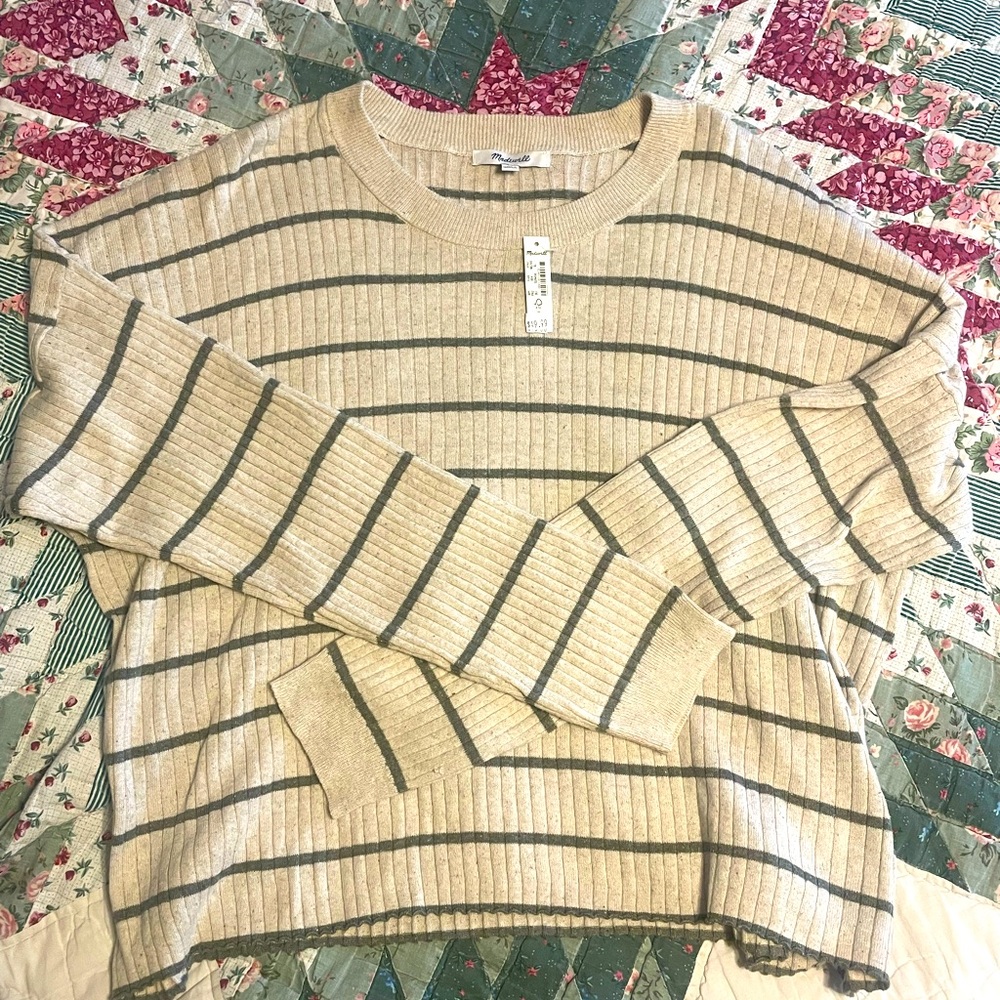 Madewell Crewneck Crop Long Sleeve NWT